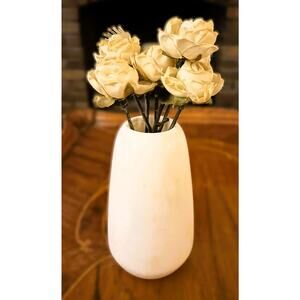 Vintage Handcrafted Alabaster Stone Vase – Minimalist Design, 5" Tall